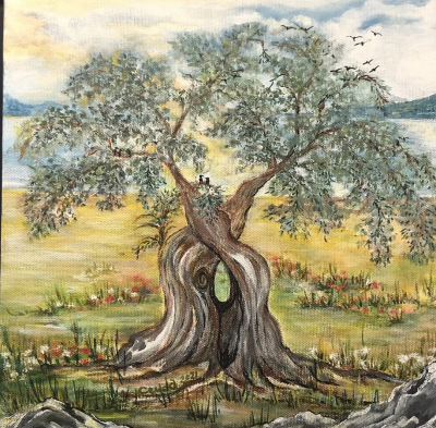 Zeytin Ağacı 25X25cm Tüab - Ceyda Çoksezen