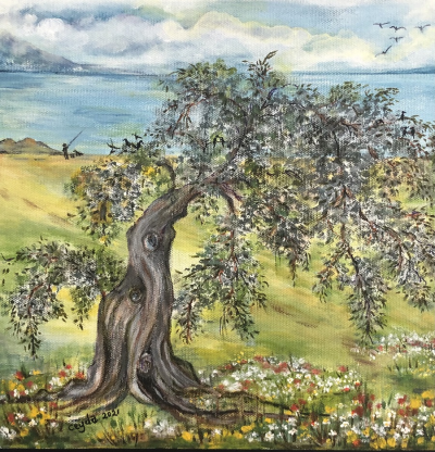 Zeytin Ağacı 25X25cm Tüab - Ceyda Çoksezen