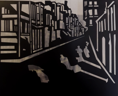 Gece Sokak, 28x23x7 cm,  Metal